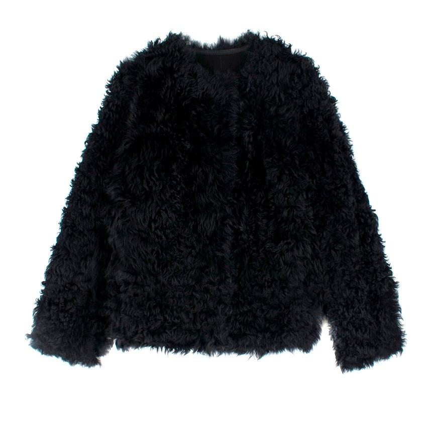 Women's Yves Salomon Reversible Black Shearling & Lambskin Jacket Size US 4