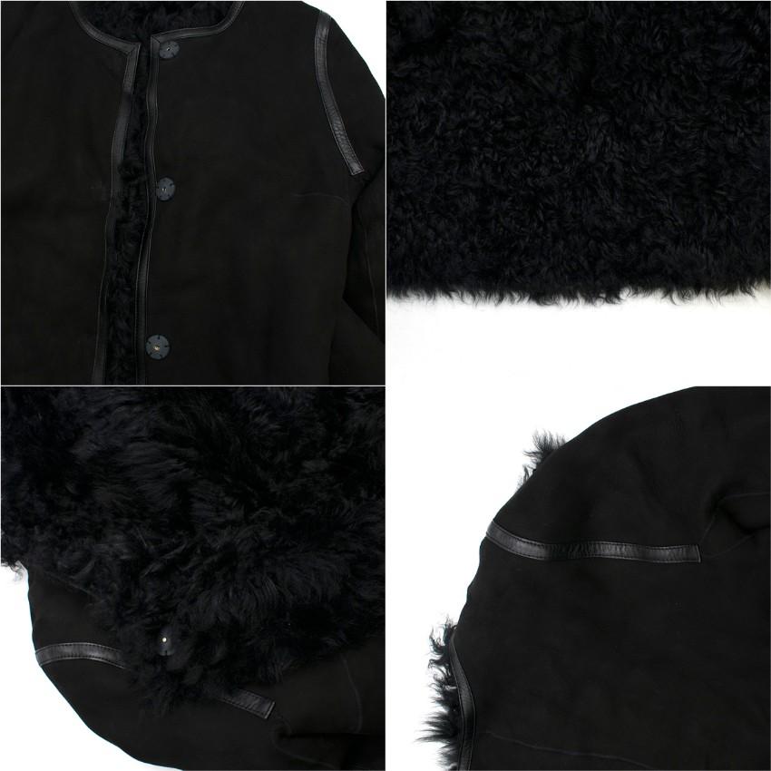 Yves Salomon Reversible Black Shearling & Lambskin Jacket Size US 4 3