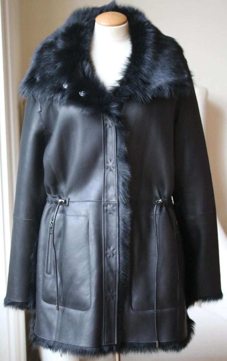 Yves Salomon Reversible Shearling Coat For Sale at 1stDibs | yves salomon  reversible shearling jacket