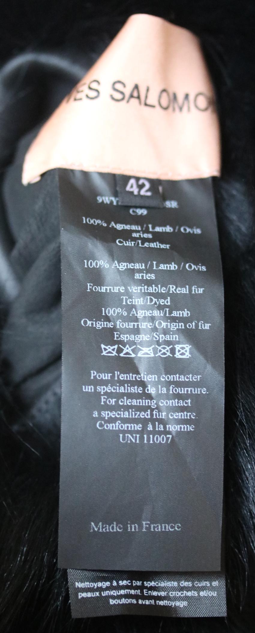 Black Yves Salomon Reversible Shearling Coat