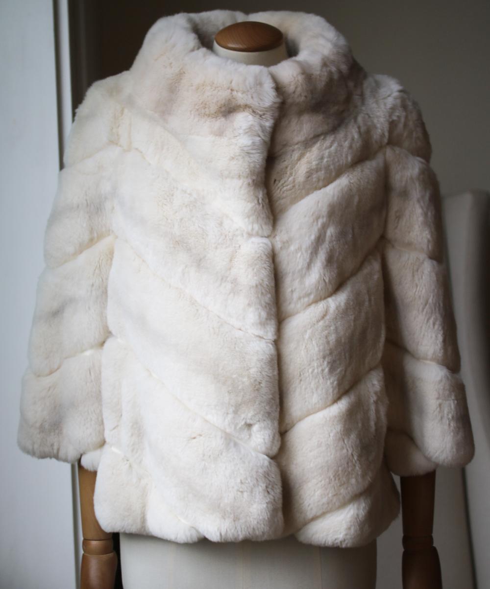 Yves Salomon Fur Rabbit Knitted Jacket Womens Clothing Jackets Fur jackets 