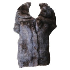 Yves Salomon Sable-Fur Knitted Hooded Jacket 