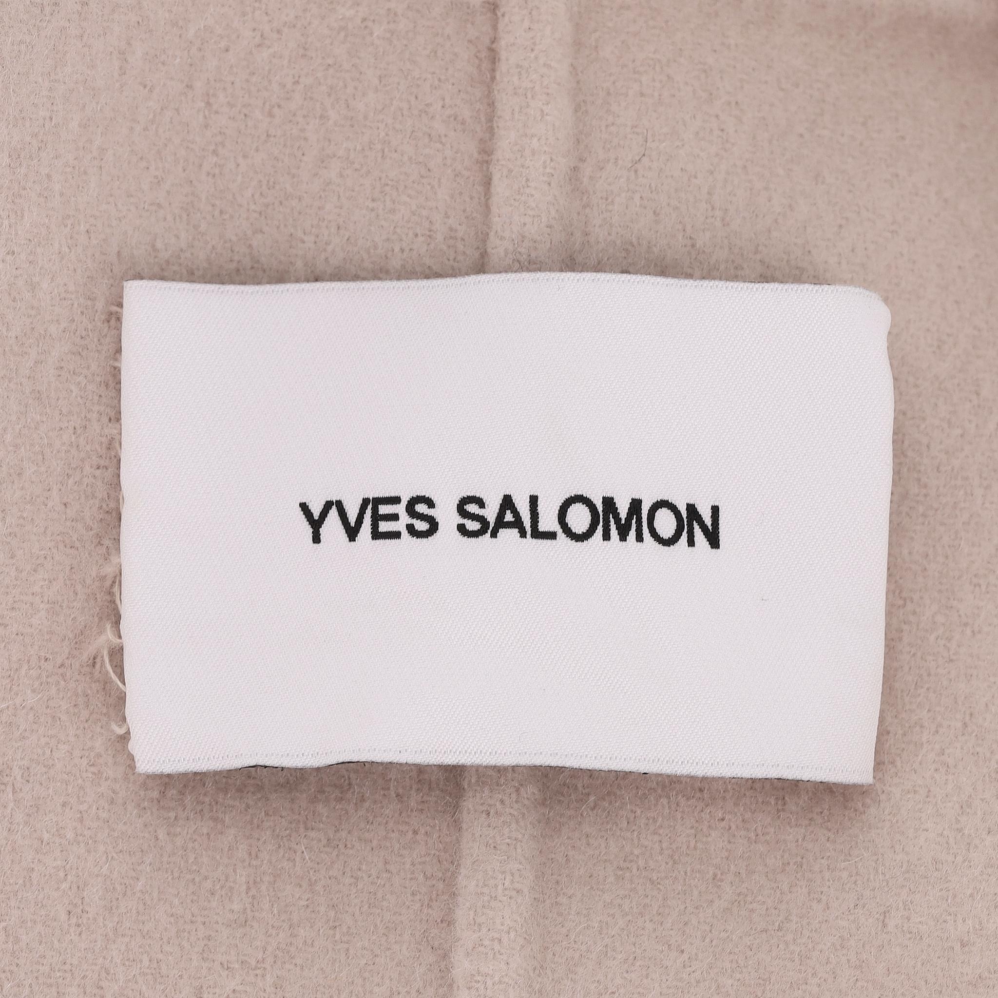 Yves Salomon Wool & Cashmere Coat With Lamb Shearling Collar For Sale 1