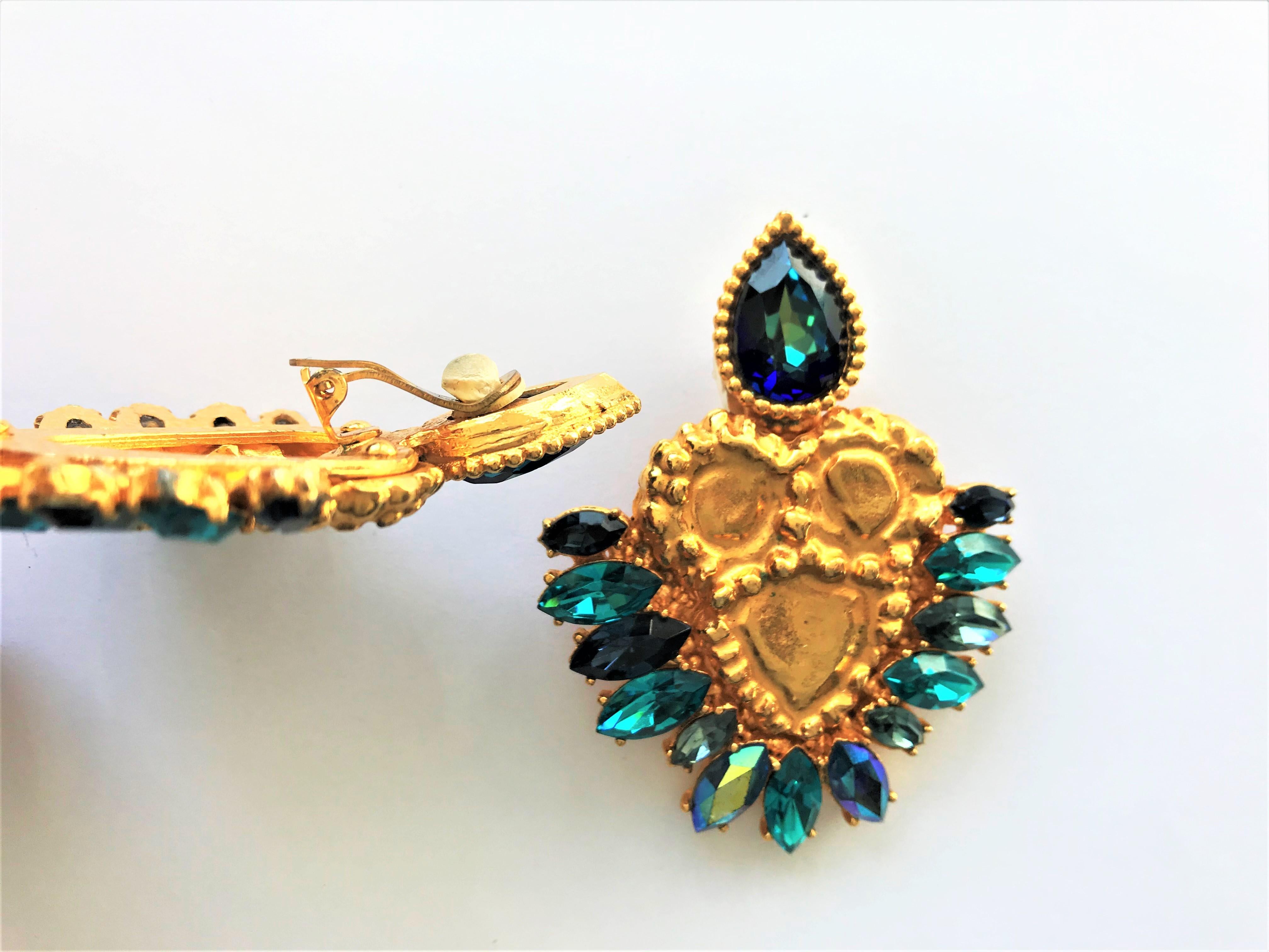 Yves Sant Laurent vintage ear clips Rive Gauch gold plated 1980s  In Excellent Condition In Stuttgart, DE