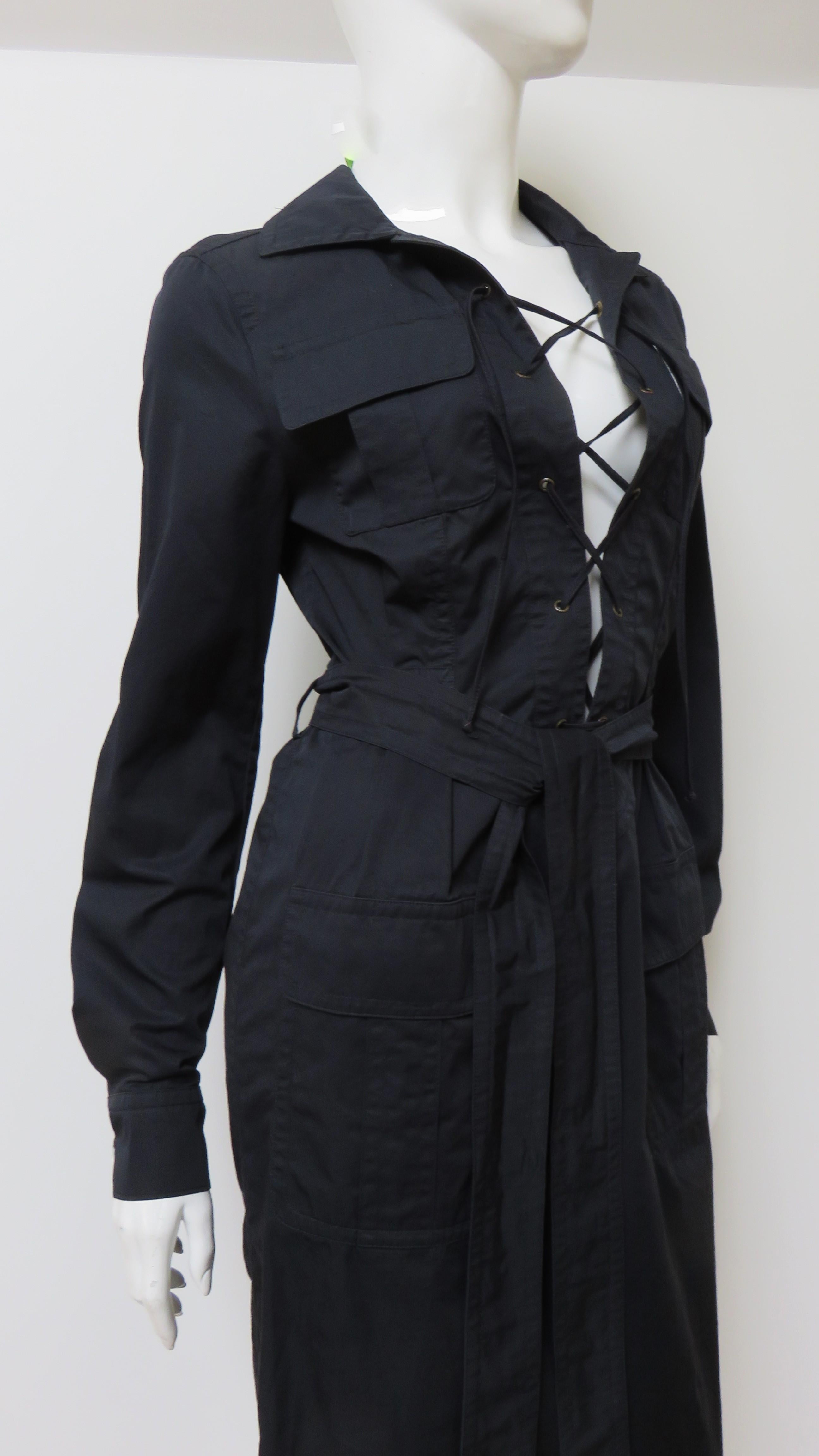 Yves St Laurent by Tom Ford Safari-Kleid mit Schnürung SS 2002 im Angebot 6