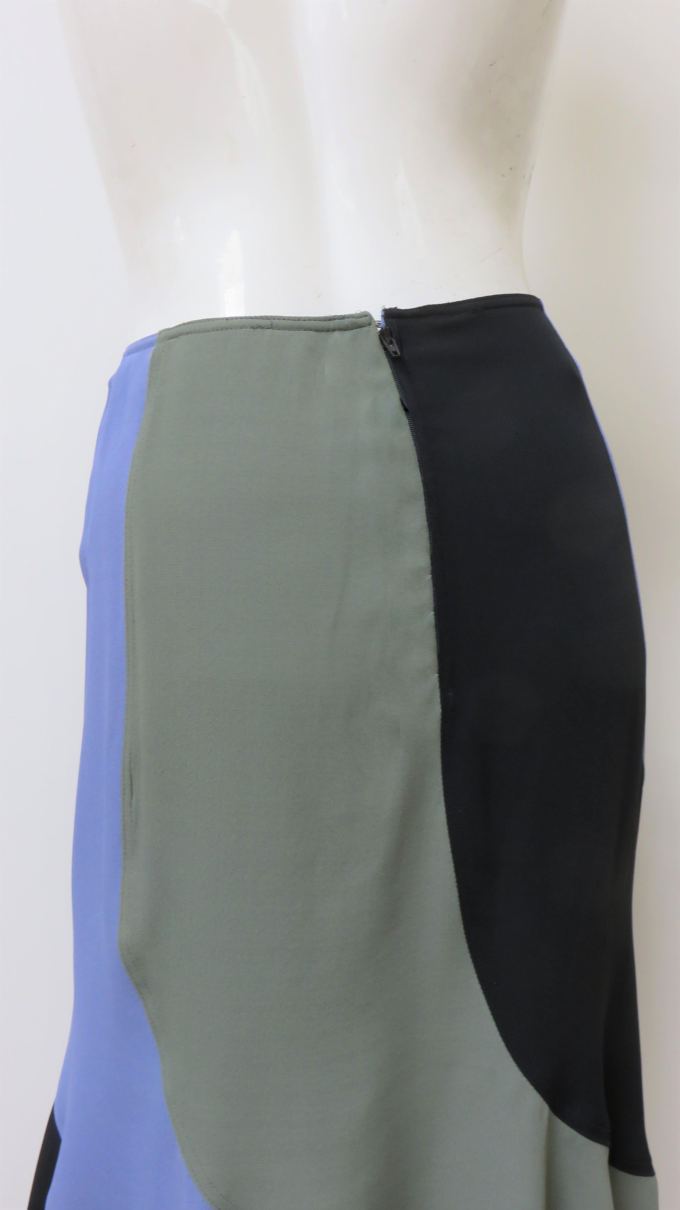 Yves St Laurent Color Block Mermaid Skirt  For Sale 4