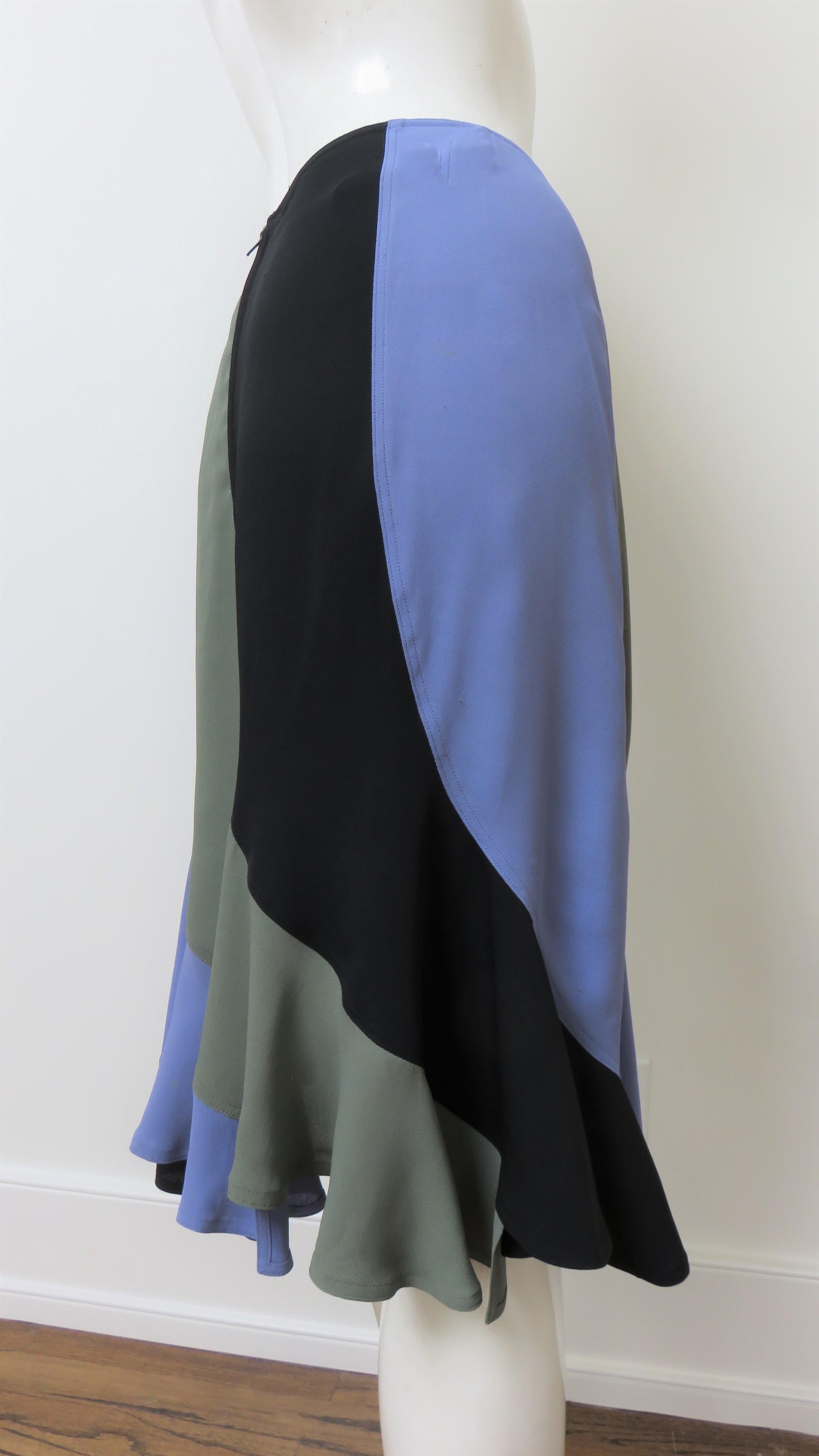 Yves St Laurent Color Block Mermaid Skirt  For Sale 2