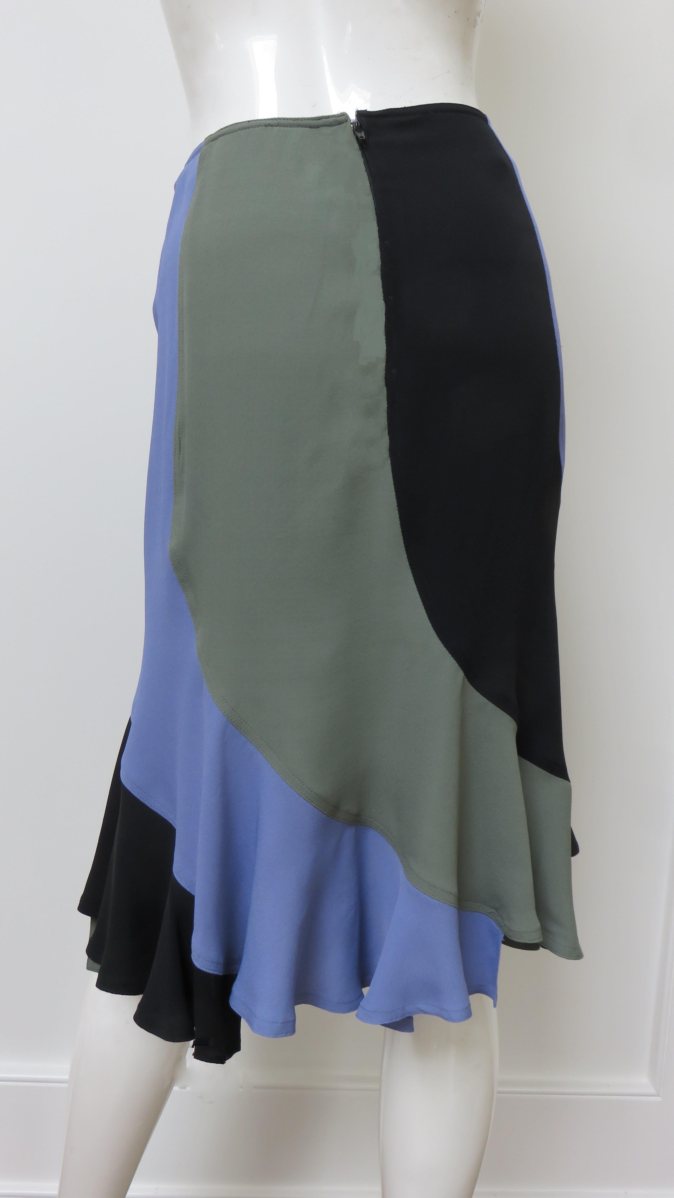 Yves St Laurent Color Block Mermaid Skirt  For Sale 3