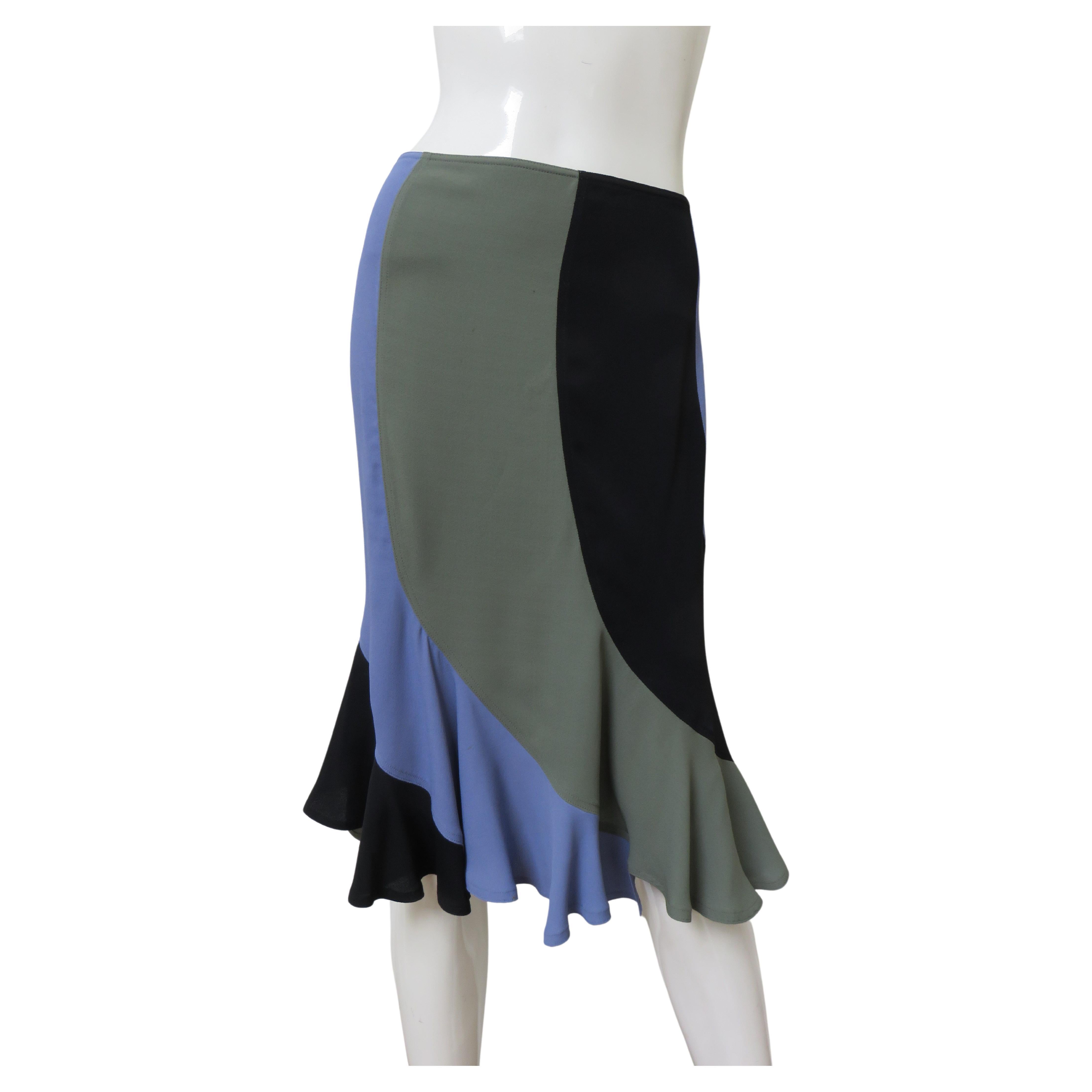 Yves St Laurent Color Block Mermaid Skirt 