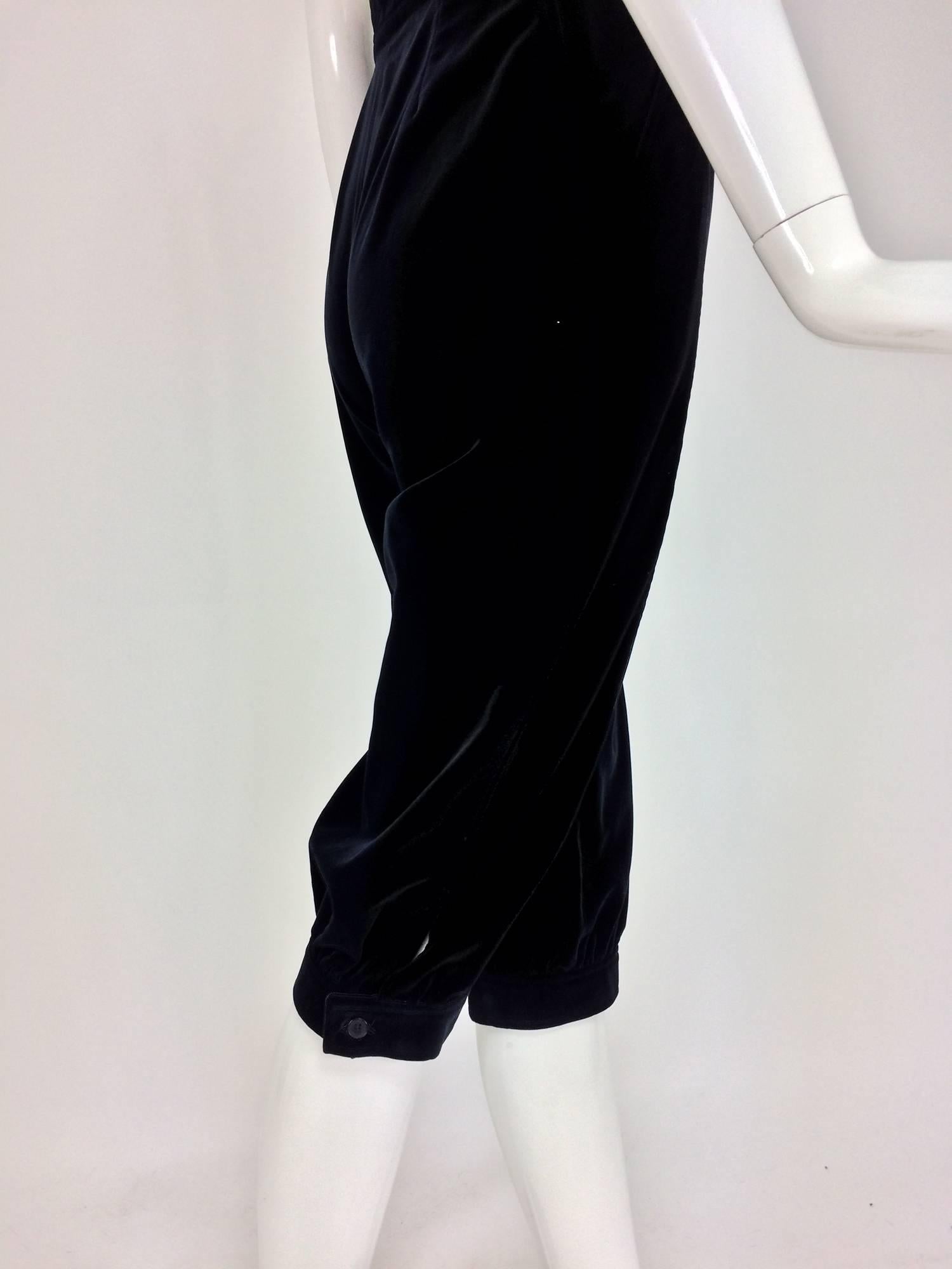  Yves St Laurent - Knickers en velours bleu marine et noir:: années 1970 Pour femmes 