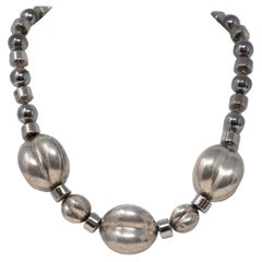 Yves St Laurent Silver Tone Chunky Necklace