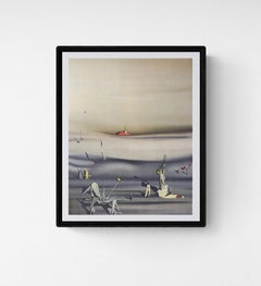 Jours de Lenteur Offset Print, Surrealist, Framed, 1974, Excellent