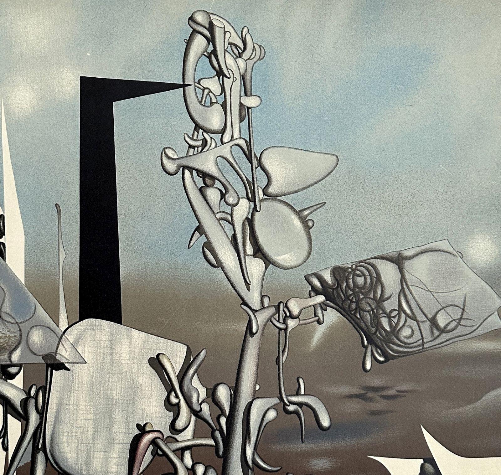 Surrealistische Träumerei – Farblithographie – signiert auf dem Teller (Grau), Landscape Print, von Yves Tanguy