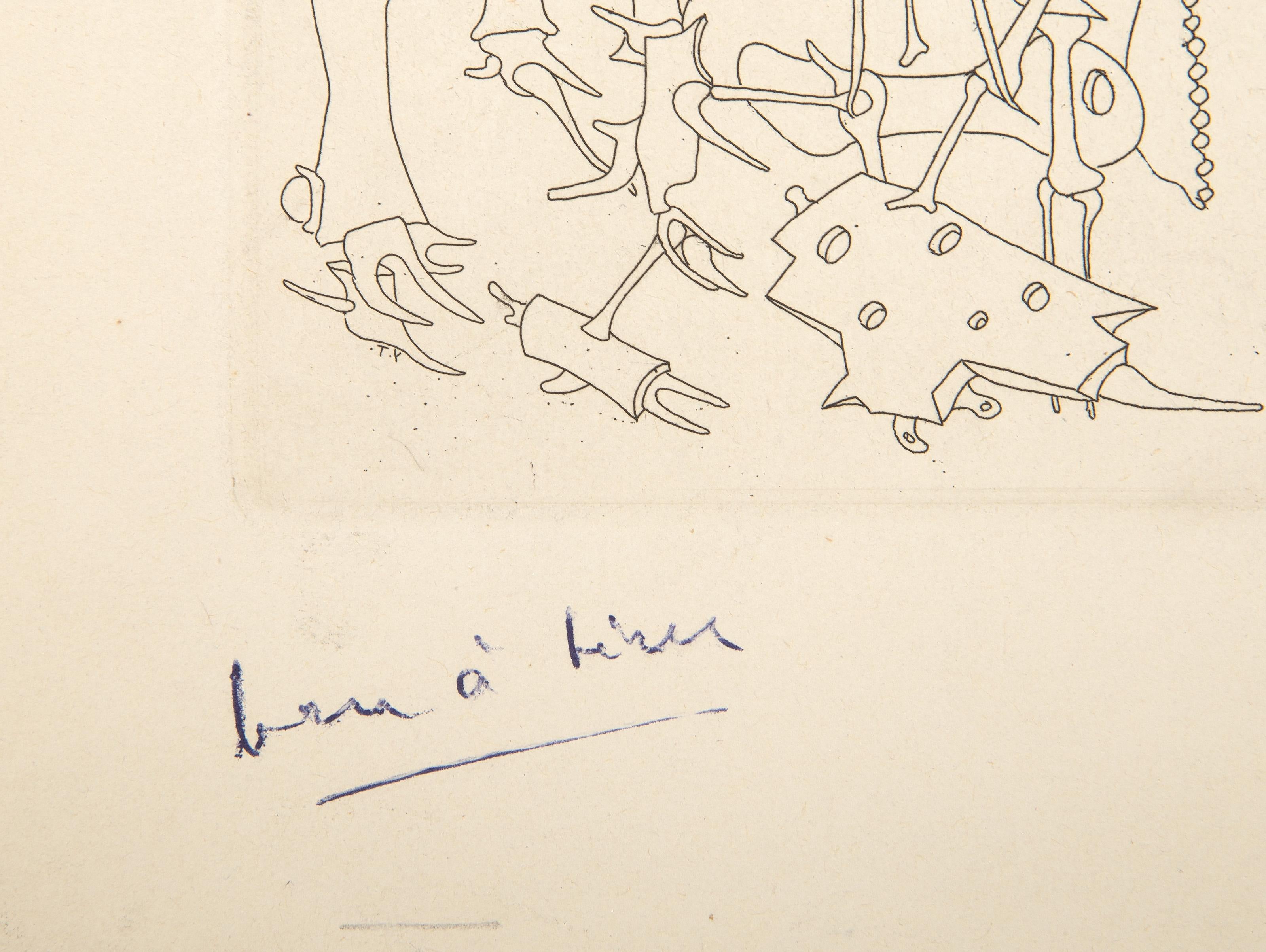 Untitled from Le Surrealisme en 1947, Surrealist Etching by Yves Tanguy For Sale 3