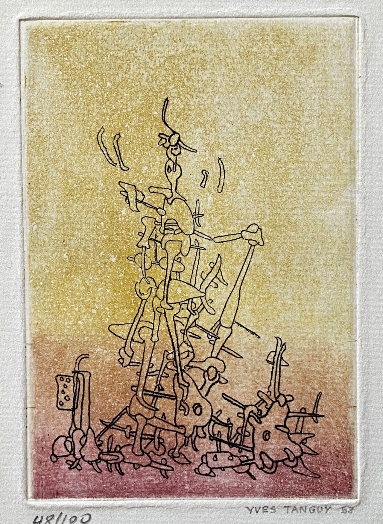 Sans titre - Gravure originale signée à la main numérotée /100 - Wittrock 18 - Surréalisme Print par Yves Tanguy