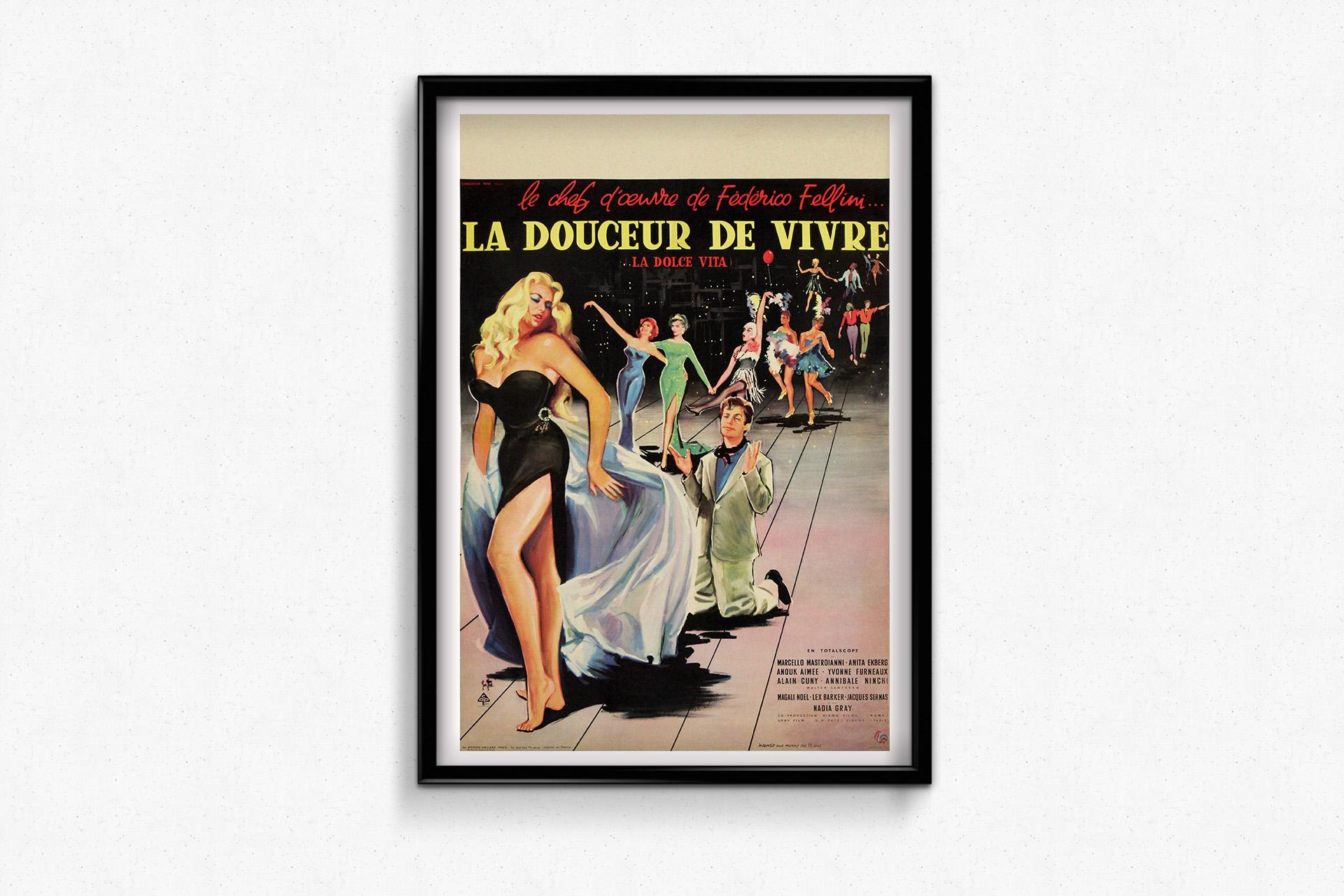 1960 originales französisches Plakat für La Dolce Vita - Federico Fellini im Angebot 1