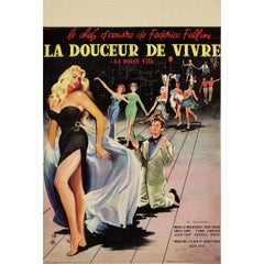 1960 originales französisches Plakat für La Dolce Vita - Federico Fellini