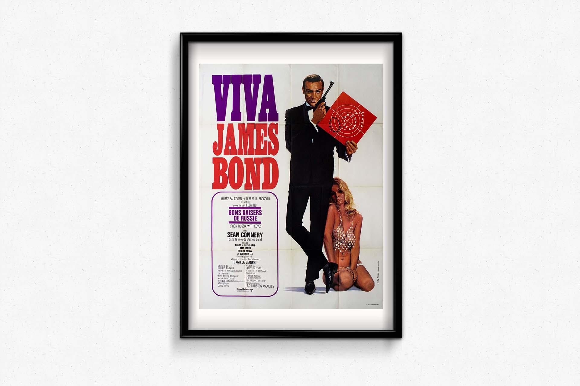 1963 Original movie poster - Viva James Bond - From Russia with Love - 007 For Sale 2