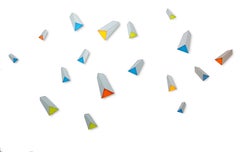 Yvette Cohen, Thin Air 2 & 3, 2011, oil, shaped canvas, wood dowel, Minimalist