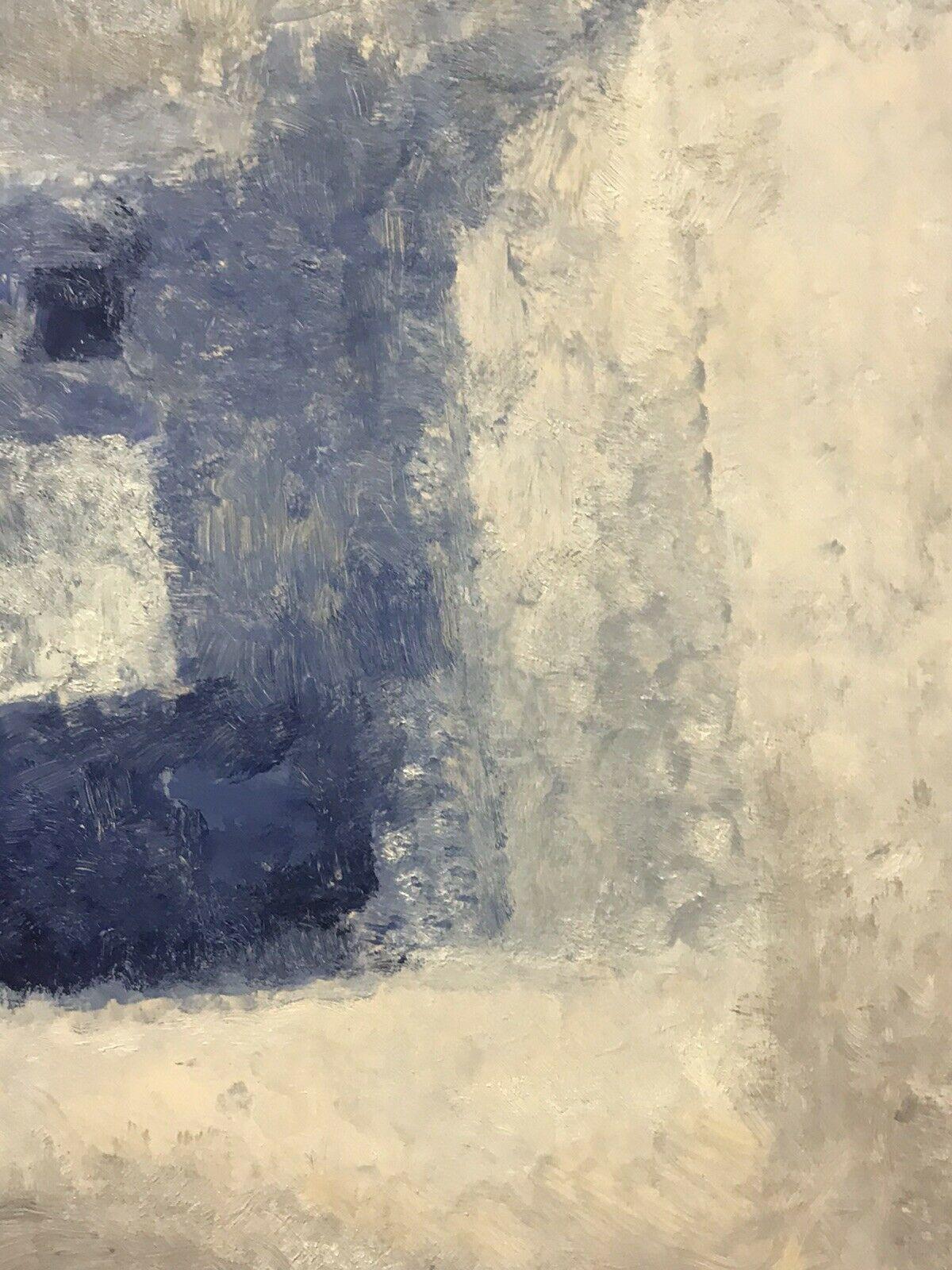 20. Jahrhundert 20. Jahrhundert französisch UBIST ABSTRACT PAINTING - BLAUE GRÖSSE UND SCHWARZE COLORS (Beige), Abstract Painting, von Yvette Dubois Habasque