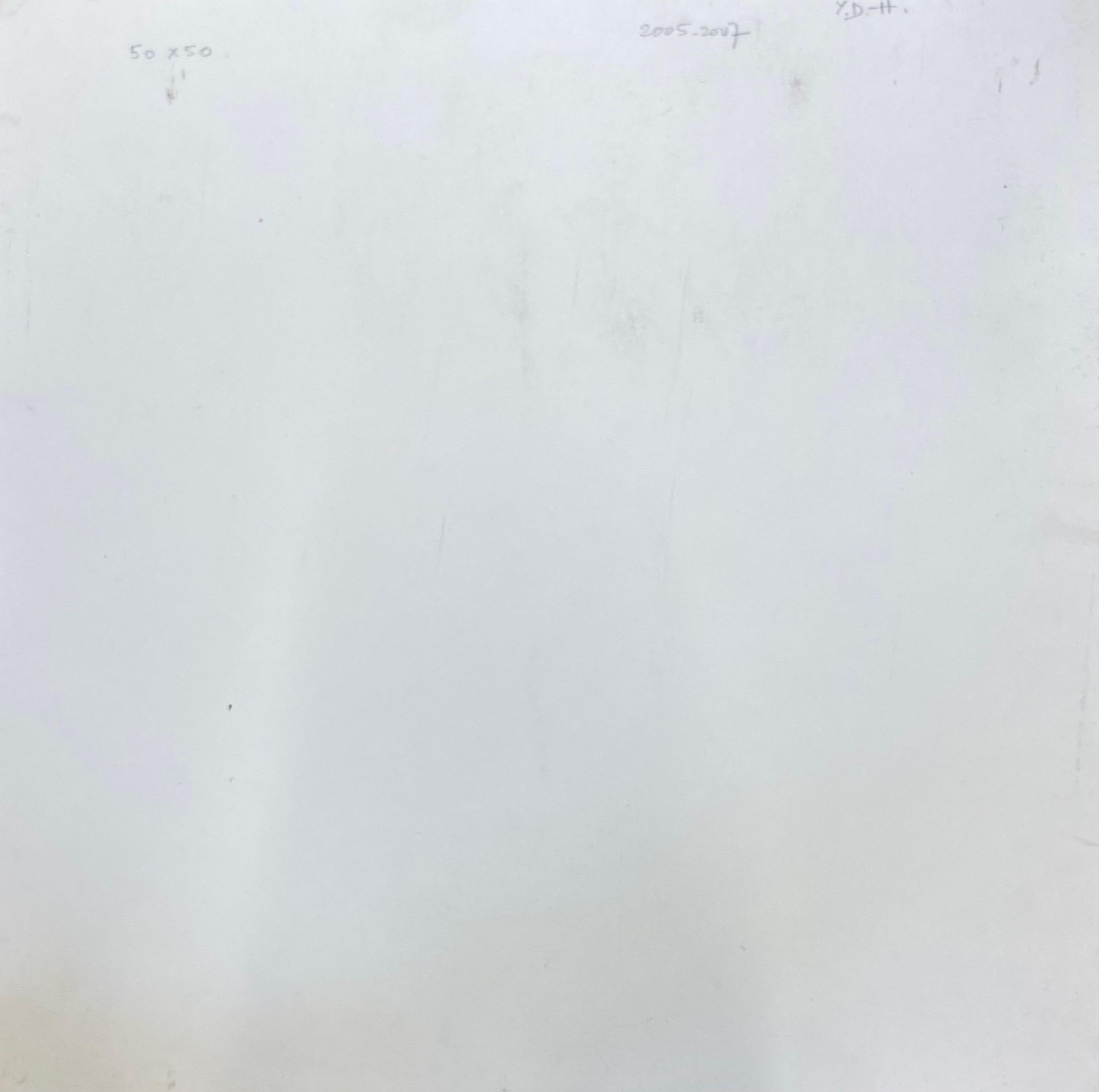 Pittura ad olio originale espressionista astratta - Blocchi grigi e rosa in vendita 1