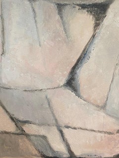 Abstract Expressionist Original Oil Painting Soft Muted Palette of Colors