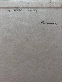 Blues & Whites French Expressionist Abstract Oil Painting