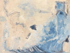 Blues & Whites Pittura ad olio astratta espressionista francese