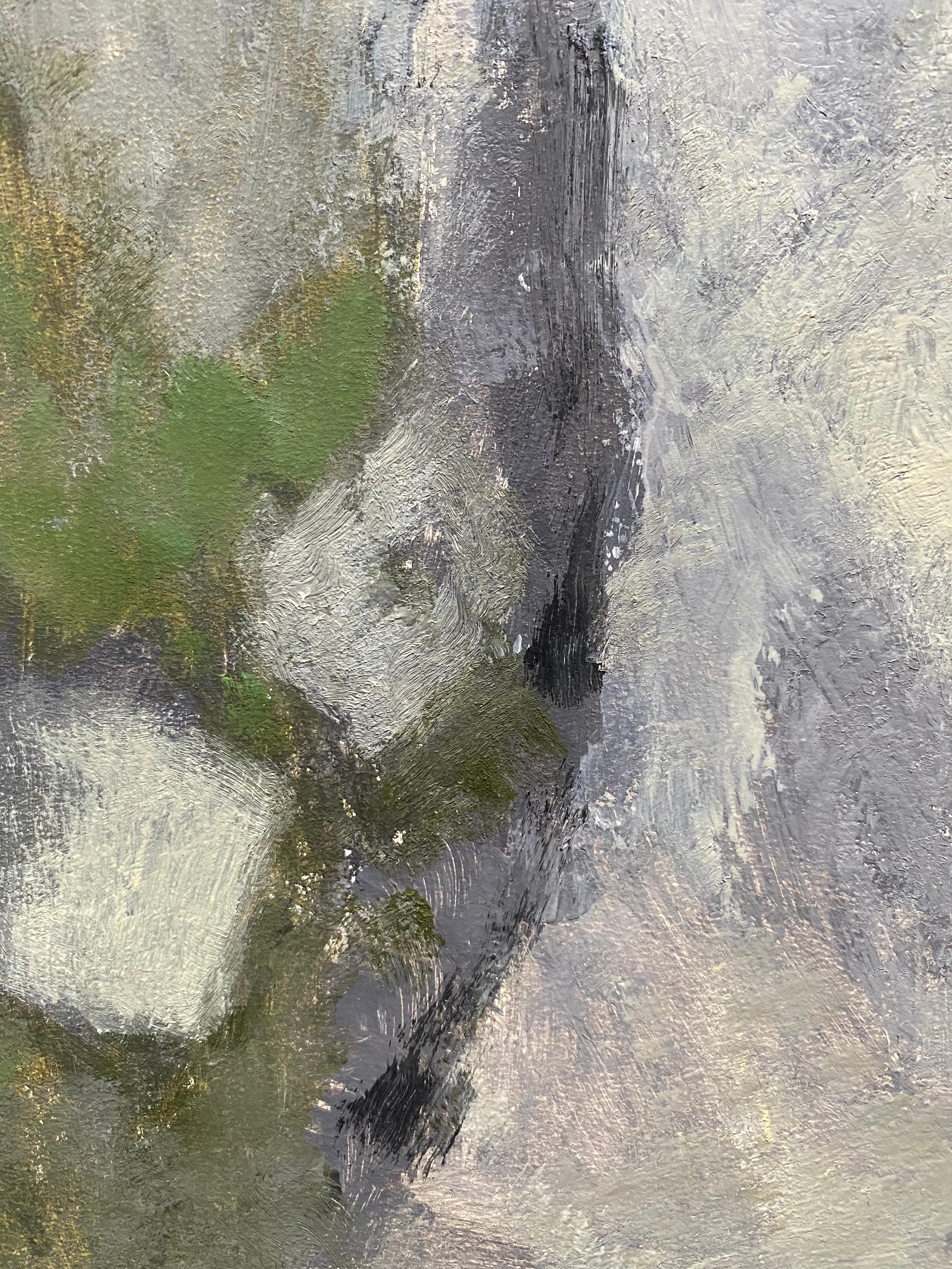 Peinture abstraite contemporaine du cubiste français - teintes PASTEL DE GREEN en vente 2