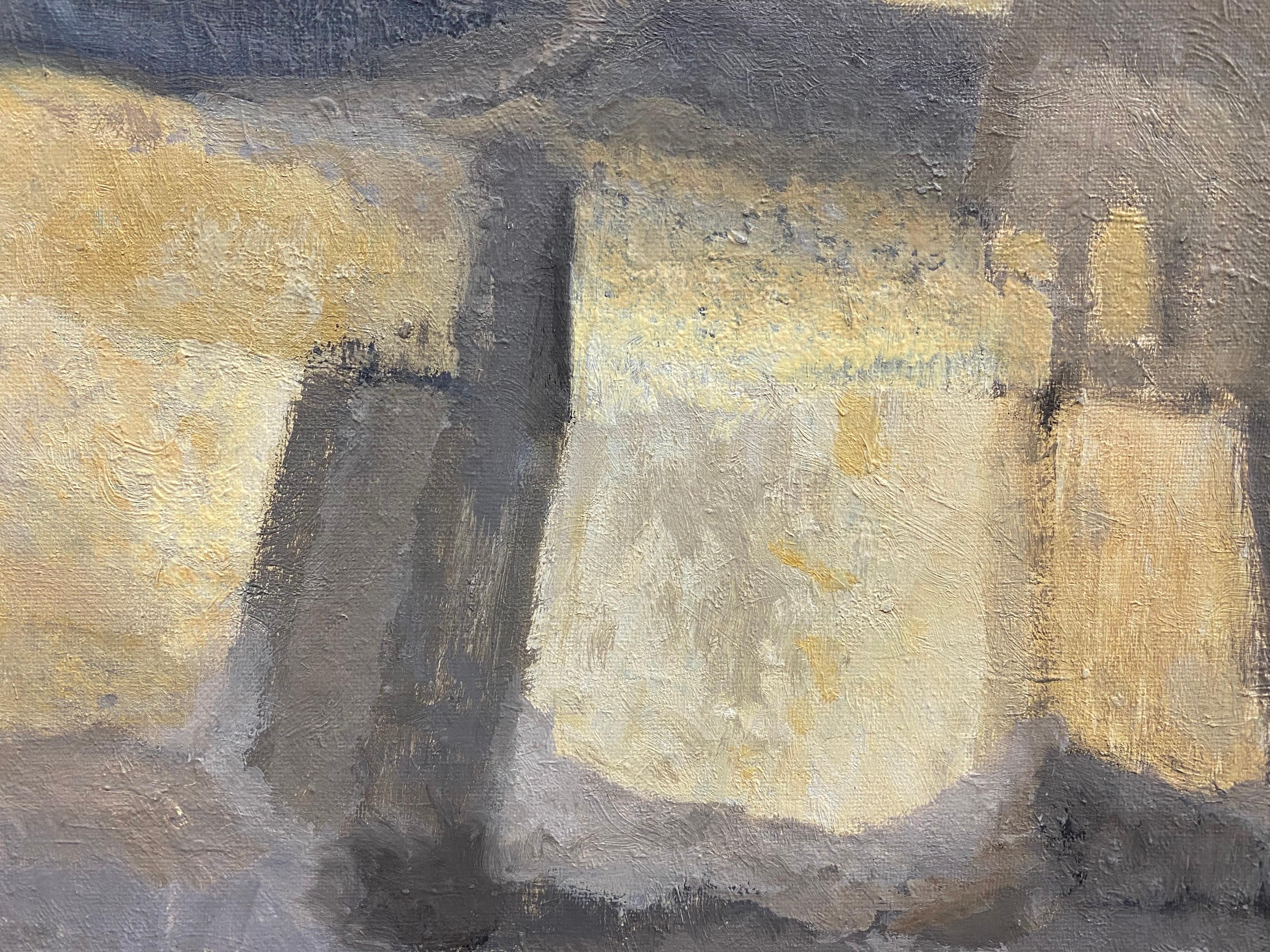 Abstraktes Ölgemälde des französischen Expressionismus – Painting von Yvette Dubois Habasque