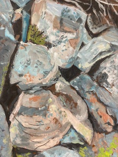 Pintura al óleo abstracta expresionista francesa