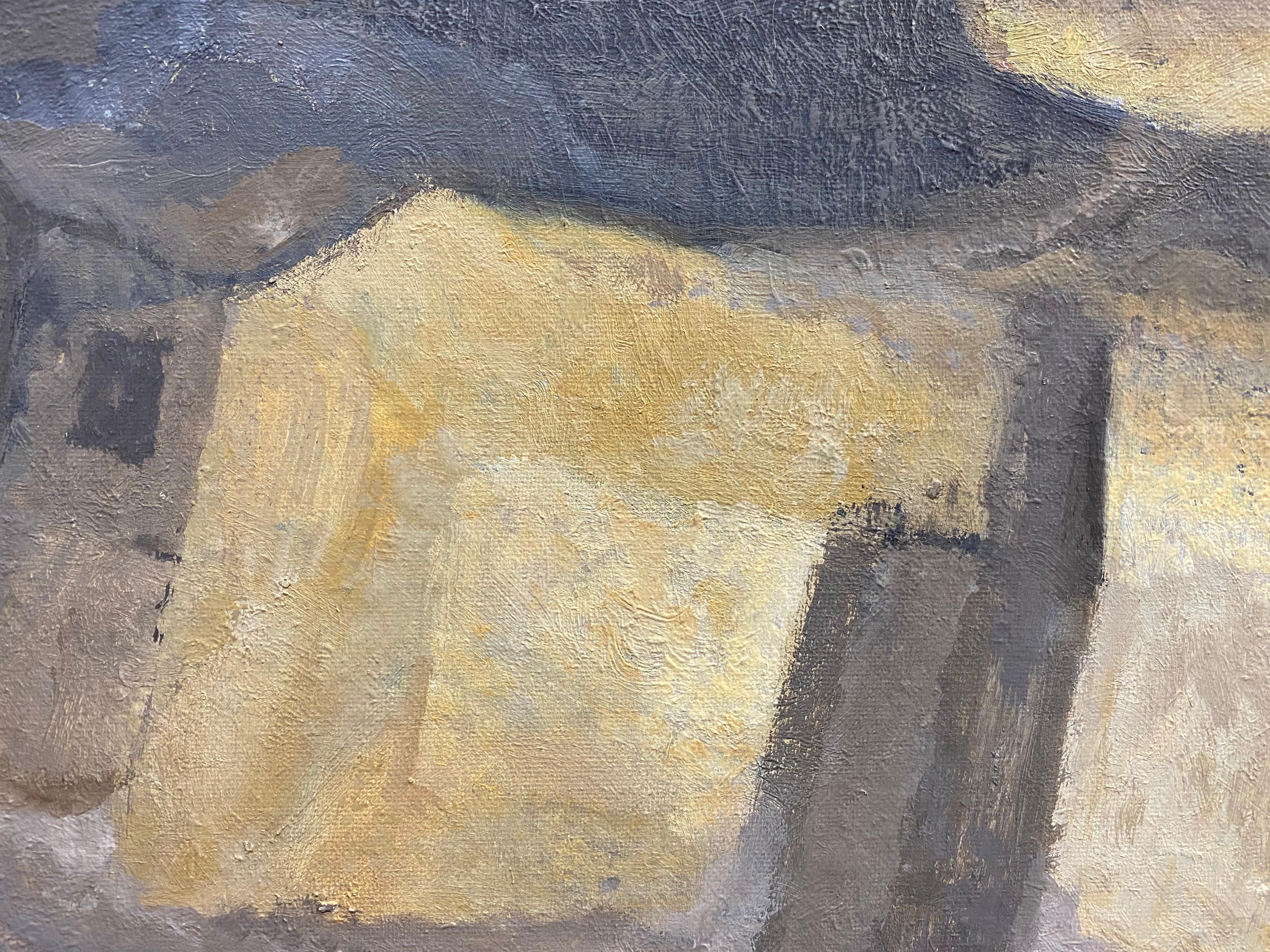 Abstraktes Ölgemälde des französischen Expressionismus (Abstrakter Expressionismus), Painting, von Yvette Dubois Habasque