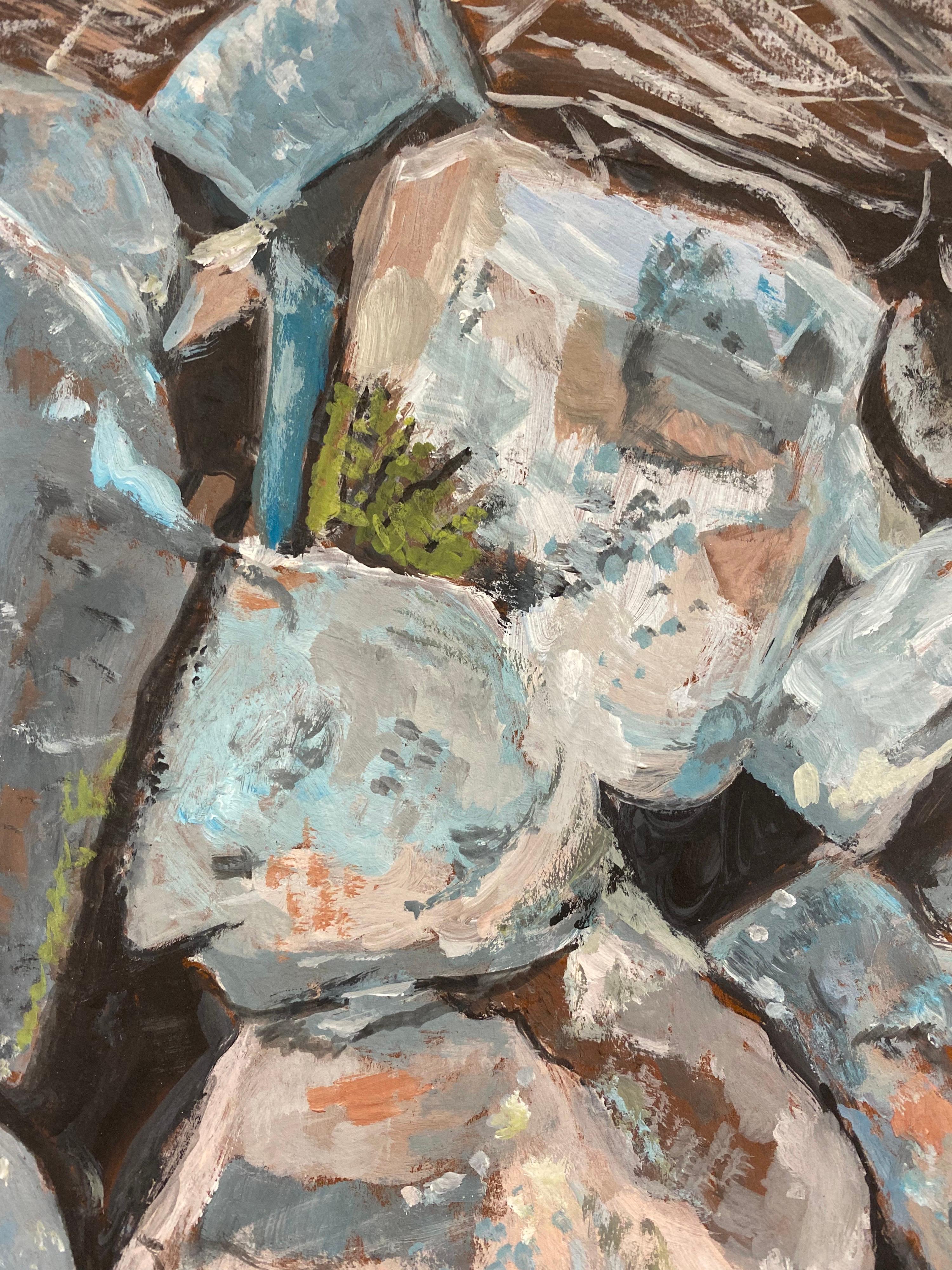 Abstraktes Ölgemälde des französischen Expressionismus (Abstrakter Expressionismus), Painting, von Yvette Dubois Habasque