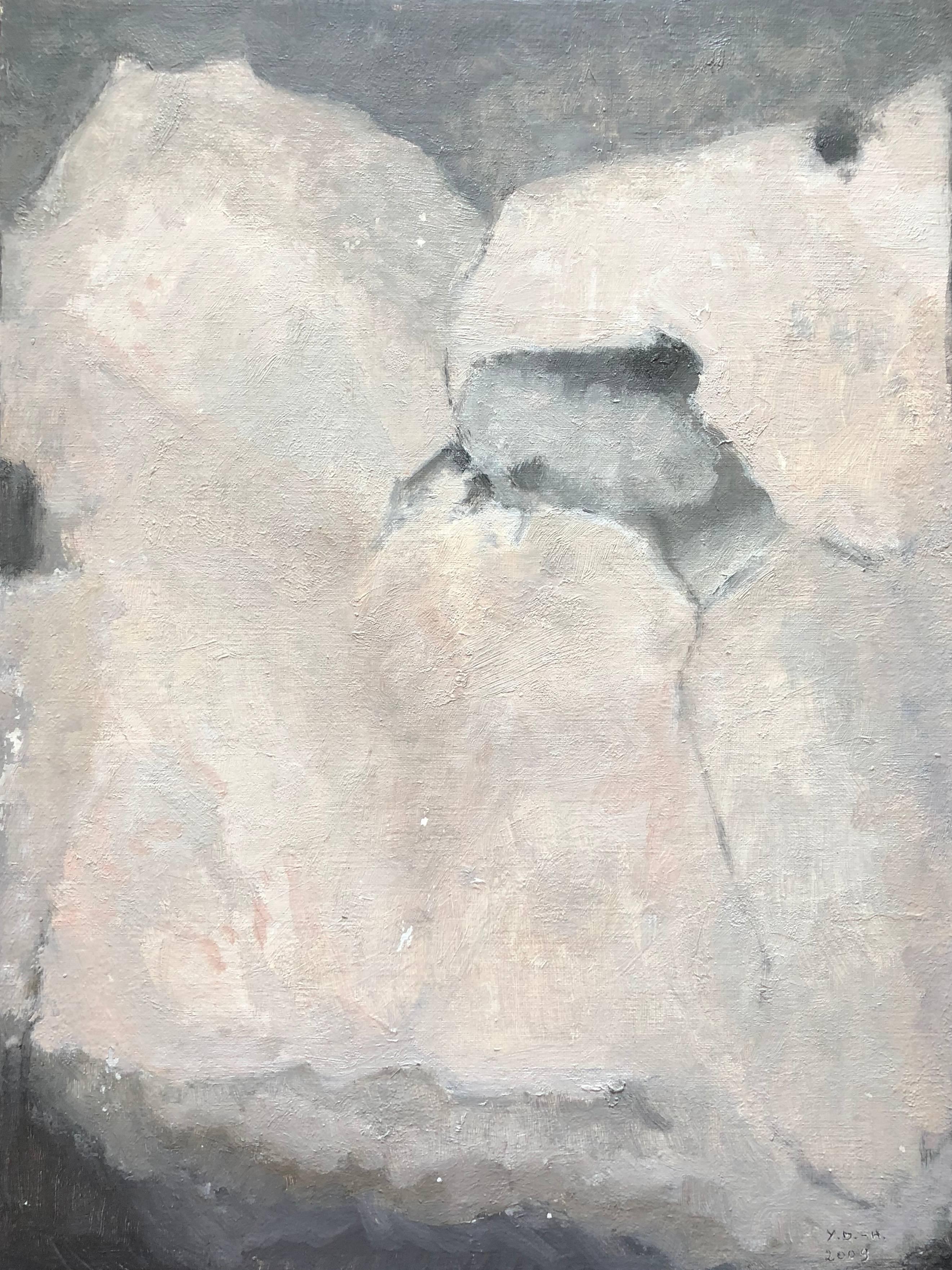 Abstract Painting di Yvette Dubois Habasque - Pittura ad olio astratta espressionista francese