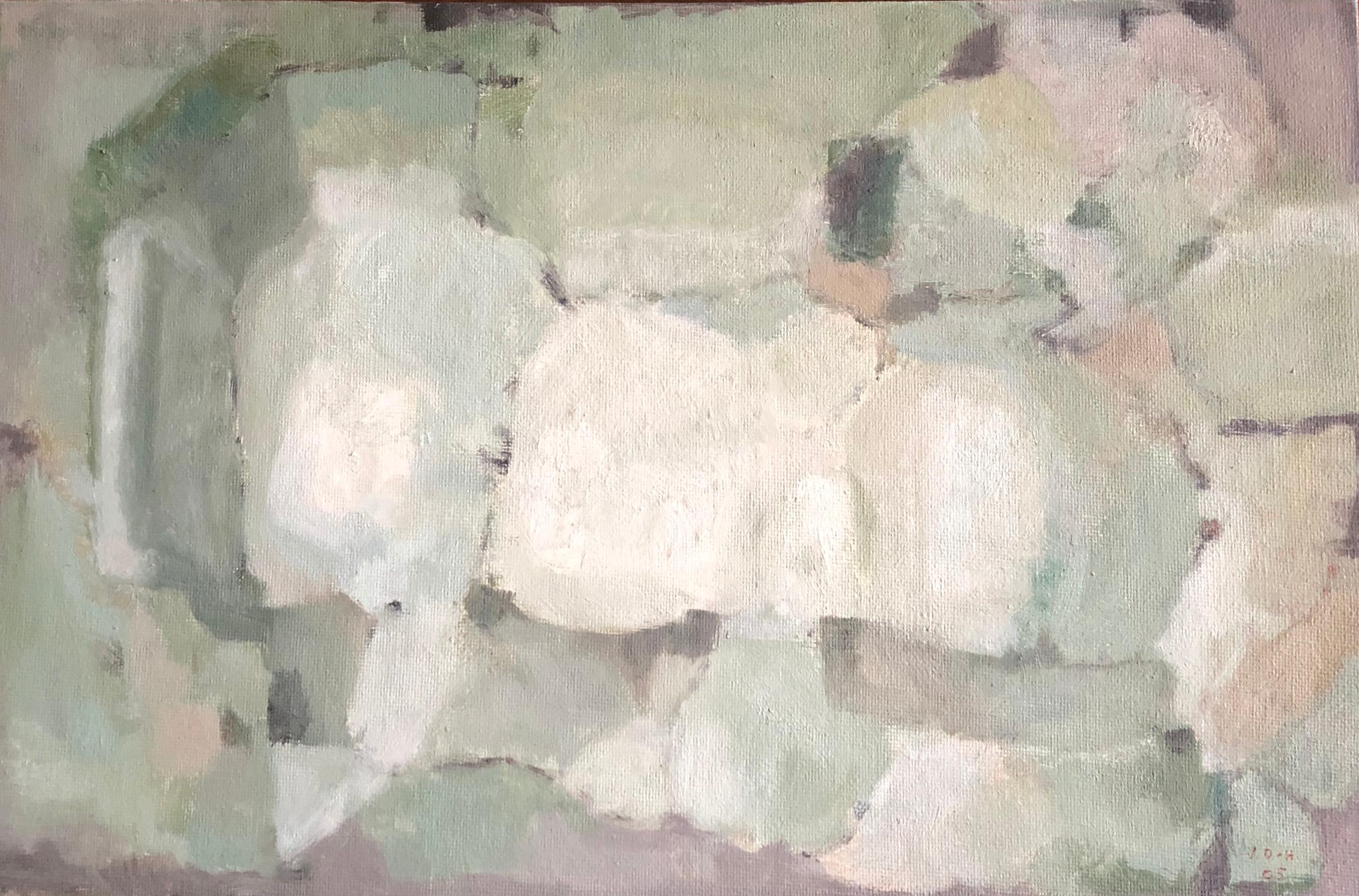 Abstract Painting di Yvette Dubois Habasque - Pittura ad olio astratta espressionista francese
