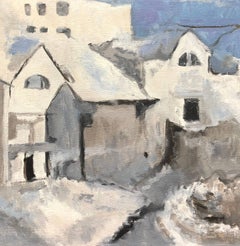 French Town - French Abstract Oil Painting