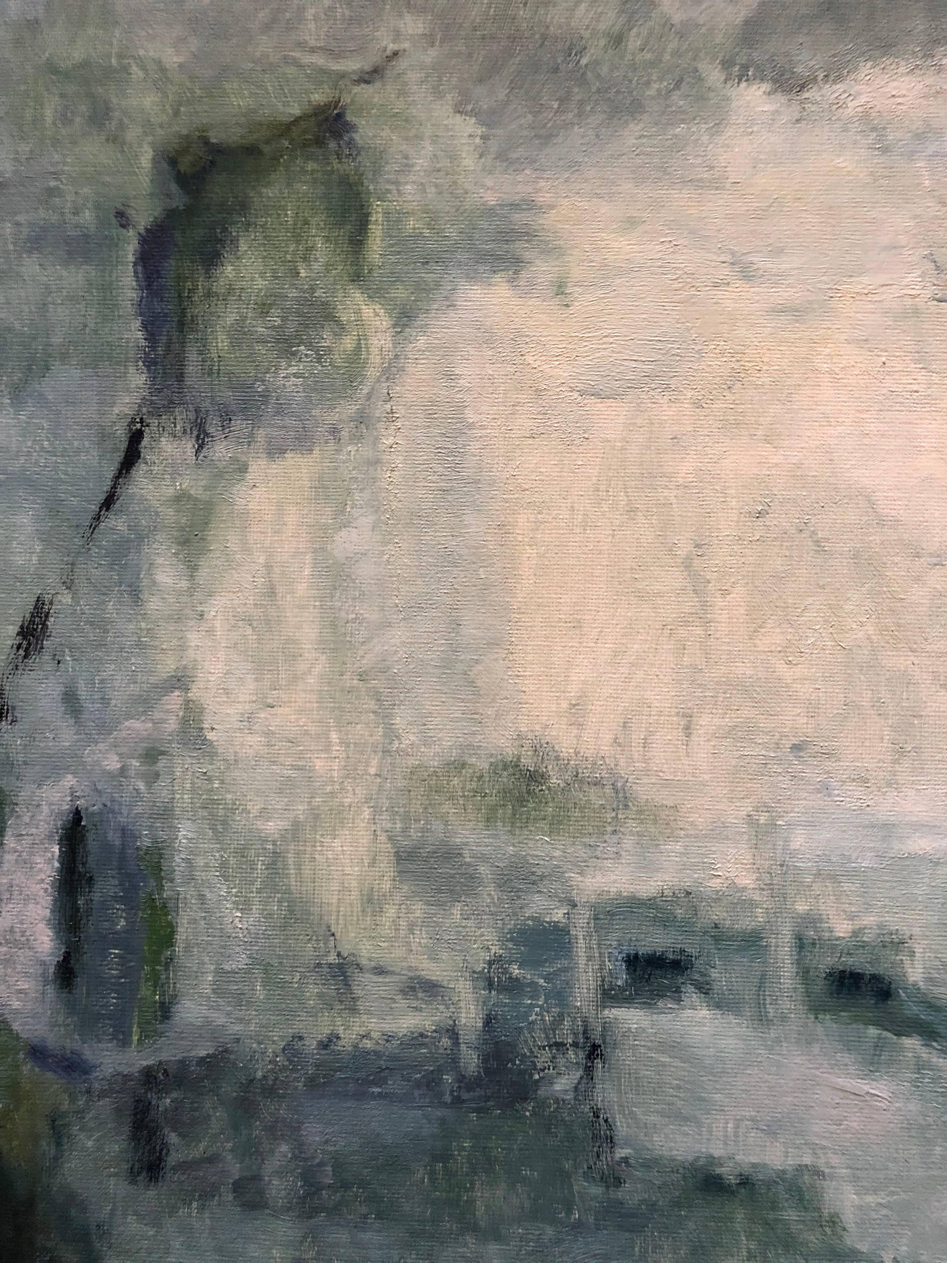Fusion von Farben Französisches abstraktes Ölgemälde – Painting von Yvette Dubois Habasque