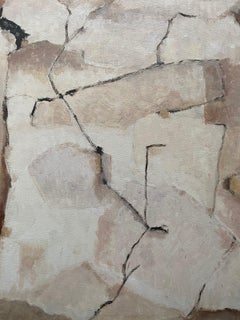QUADRO ASTRATTO CUBISTA FRANCESE MODERNISTA - TONALITÀ PASTELLO DI ROSA
