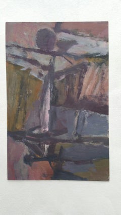 Parisian Abstract Expressionist Original Oil Painting - Dark Tones