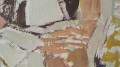 Parisian Abstract Expressionist Original Oil Painting - Neutrals, Rose and Ochre