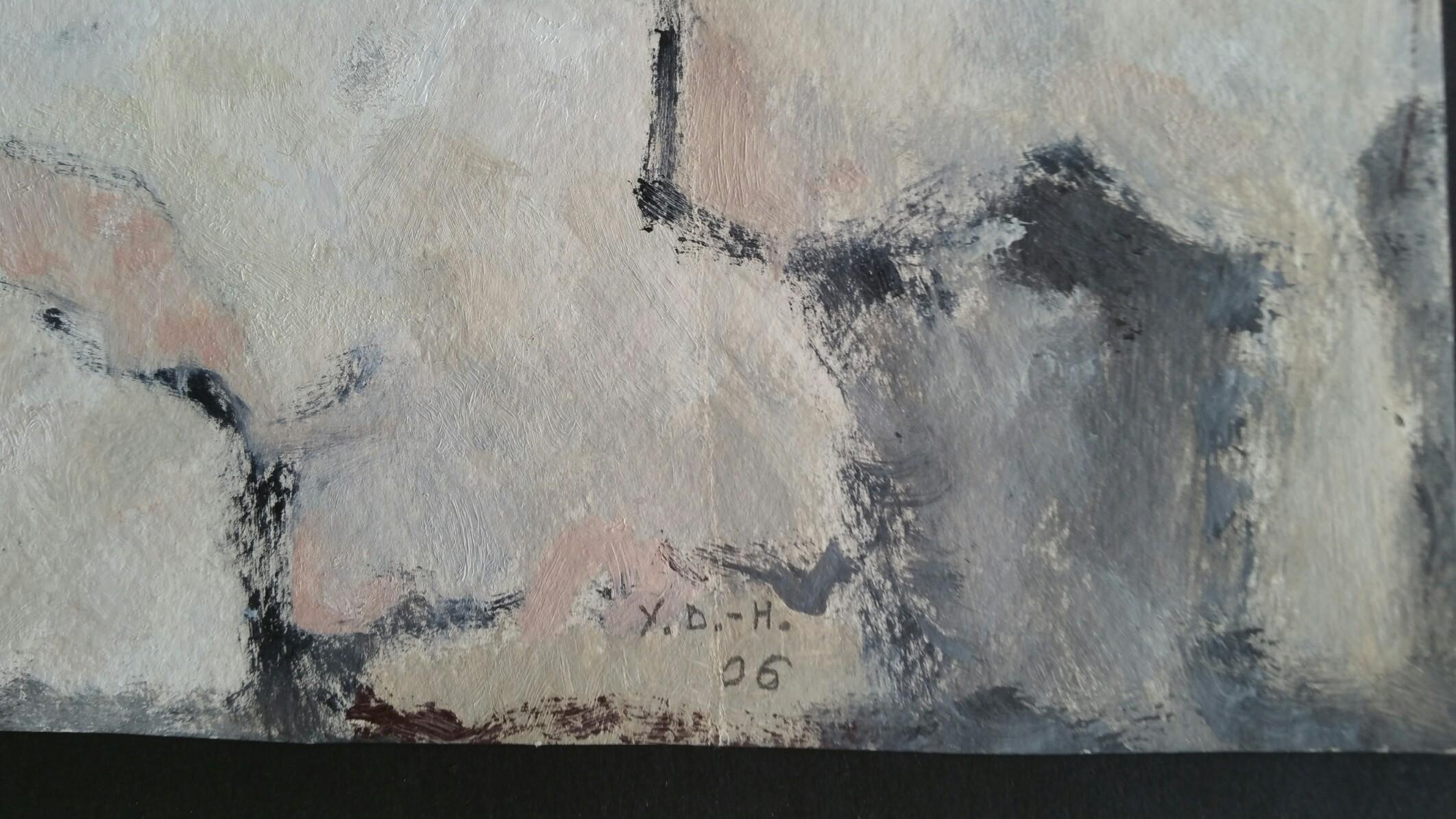 Splendido dipinto a olio originale dell'artista astratta francese Yvette Dubois Habasque (1929-2016). Il dipinto ha un'ottima provenienza, provenendo dalla vendita dell'artista a Paris Studio. Il dipinto sarà accompagnato da un certificato di