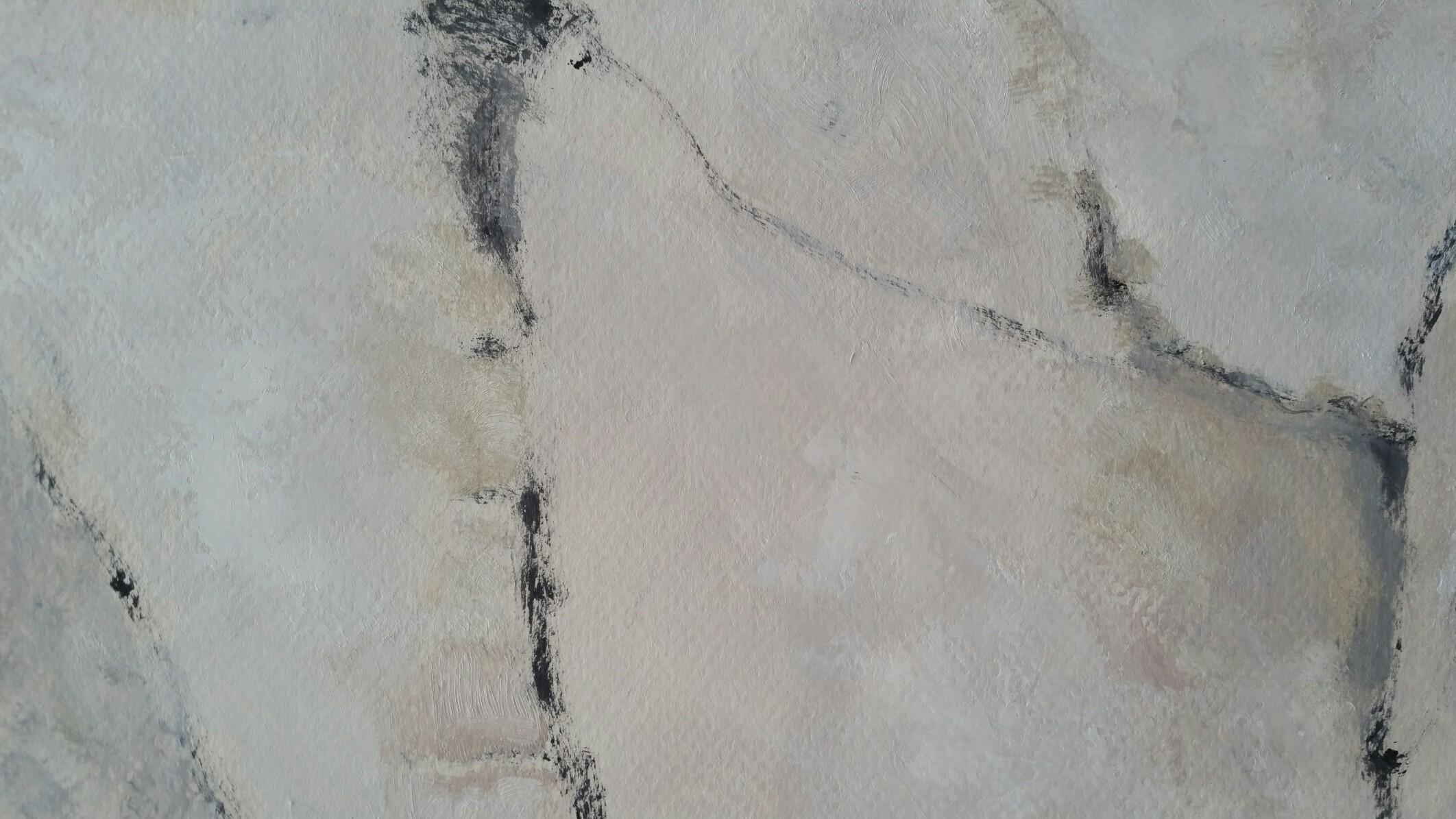 Parisian Abstract Expressionist Original Oil Painting - Neutrals. Signed. For Sale 4