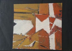 Parisian Abstract Expressionist Original Oil Painting - Terracotta and Ochre