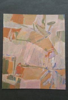 Pittura ad olio originale dell'Espressionismo astratto parigino - Terracotta