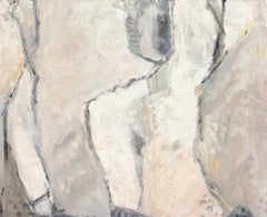 Sfumature di rosa, pittura ad olio astratta espressionista francese