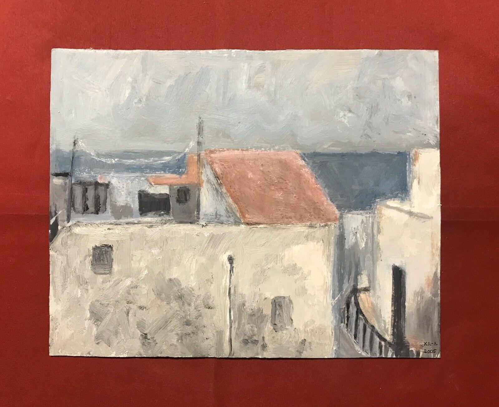 YVETTE DUBOIS HABASQUE (1929-2016) PITTURA ASTRATTA CUBISTA FRANCESE - Painting di Yvette Dubois Habasque