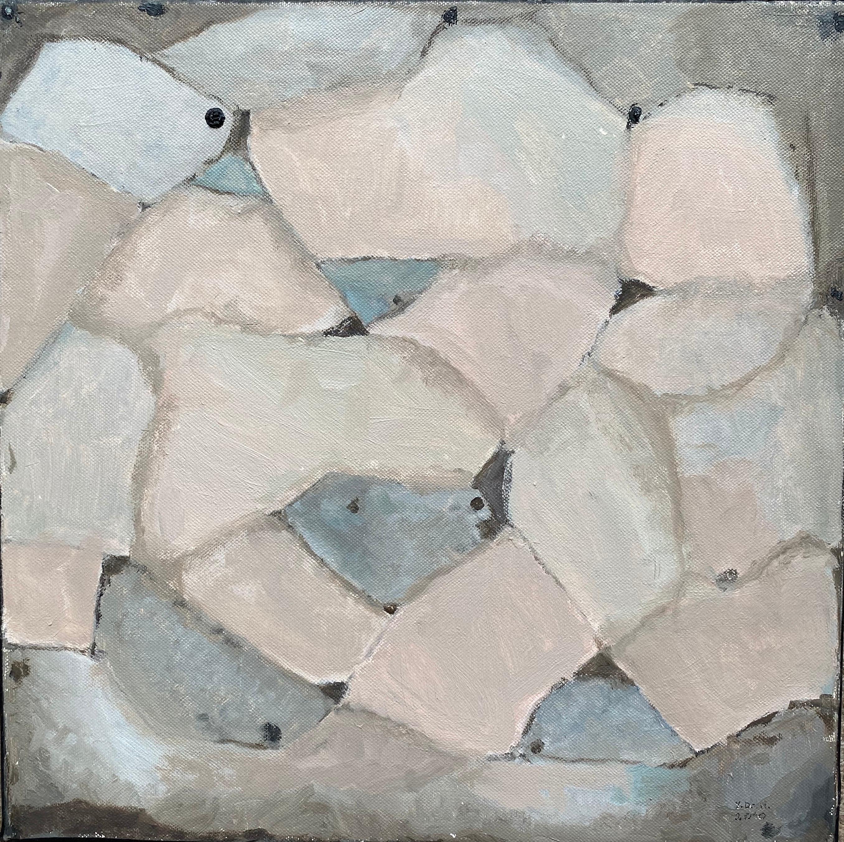YVETTE DUBOIS-HABASQUE (1929-2016) PINTURA ABSTRACTA CUBISTA FRANCESA