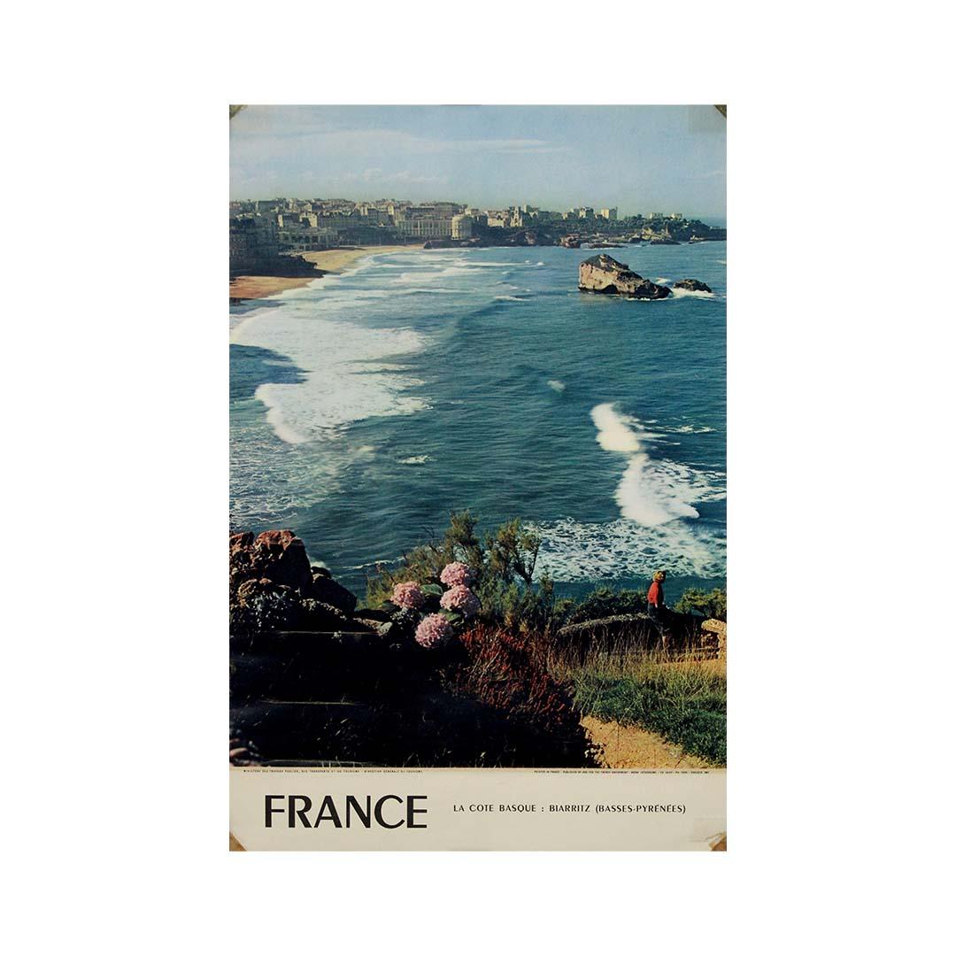 1956 photographic travel poster for La côte Basque : Biarritz For Sale 2