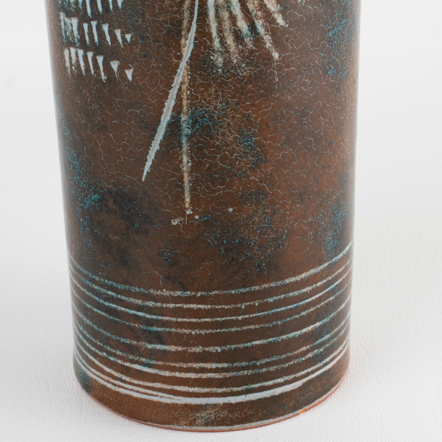Yvon Roy per Atelier A Montgolfier Vaso in ceramica di terracotta smaltata, 1950 ca. in vendita 1