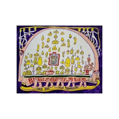 1985 mixed media work by Yvon Taillandier - Figuration Narrative